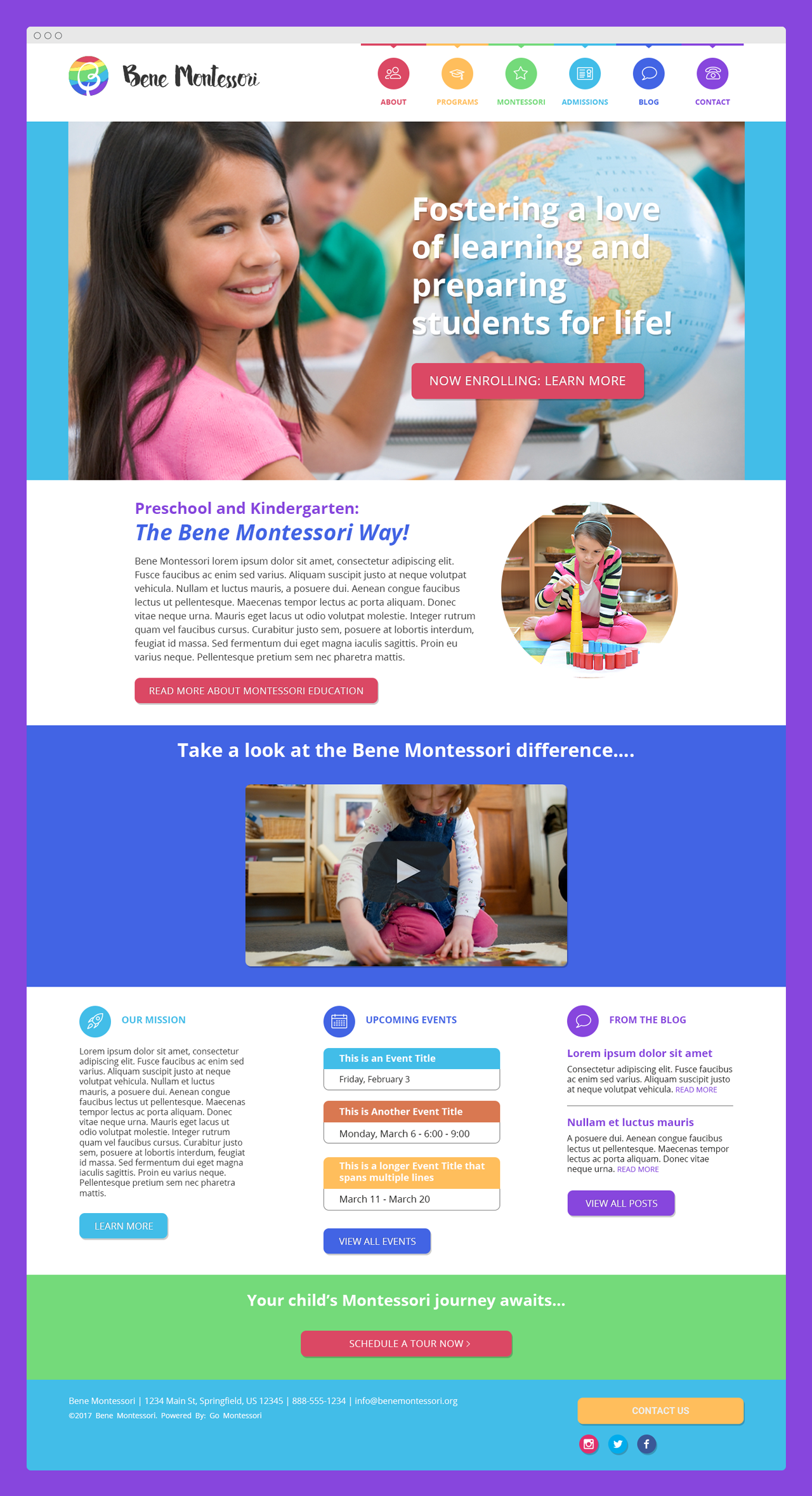 "Julia" Go Montessori Quick Launch Parent Theme